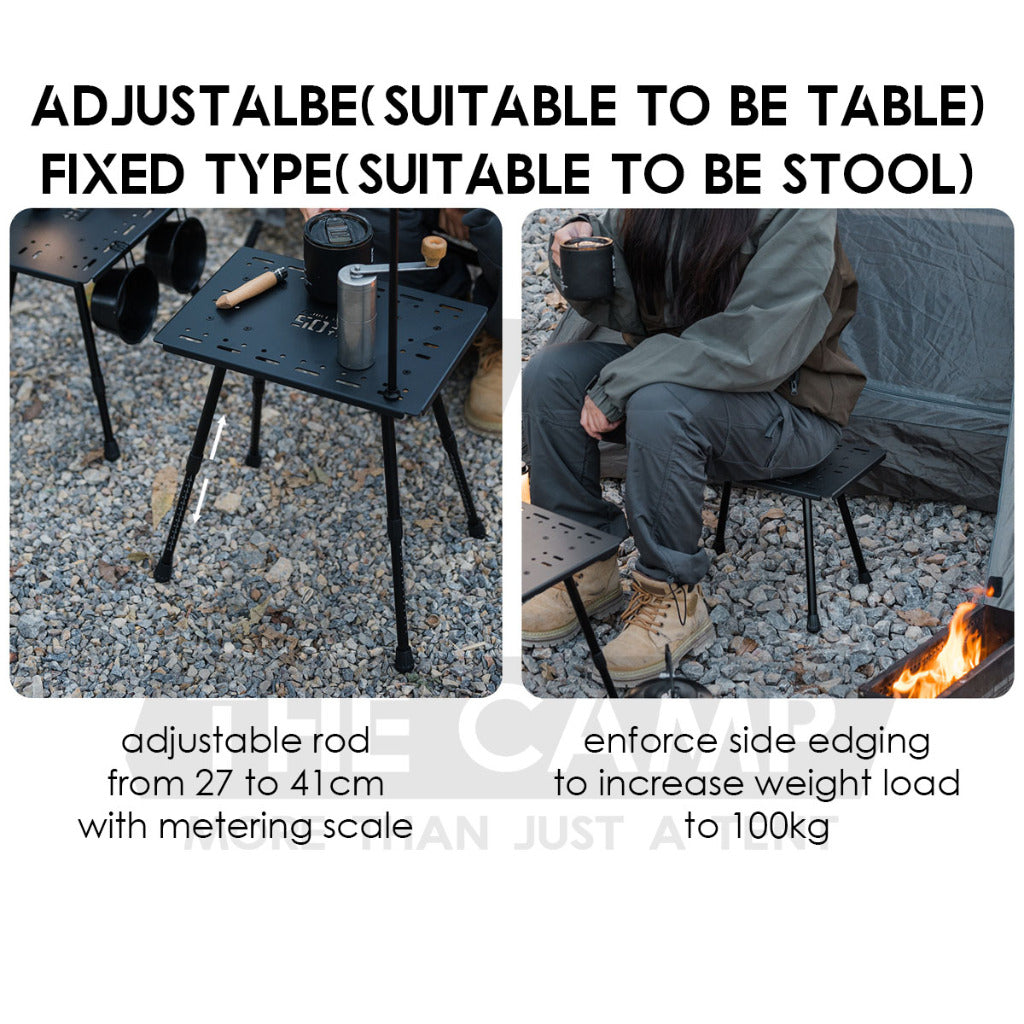 Shinetrip Stool / Table IGT Standard 1 Module Surface Panel Adjustable / Fixed Combination Table Outdoor Camping