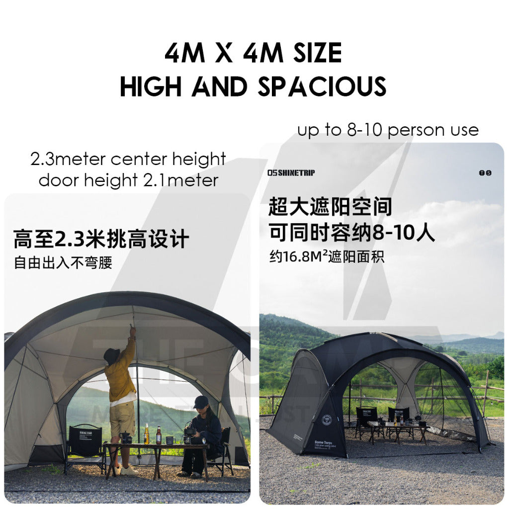 Shinetrip Dome Shelter V2 Tarp PU3000 Silver Coated Black Khaki Green Door Cloth Zip Mesh Net Flysheet Tent