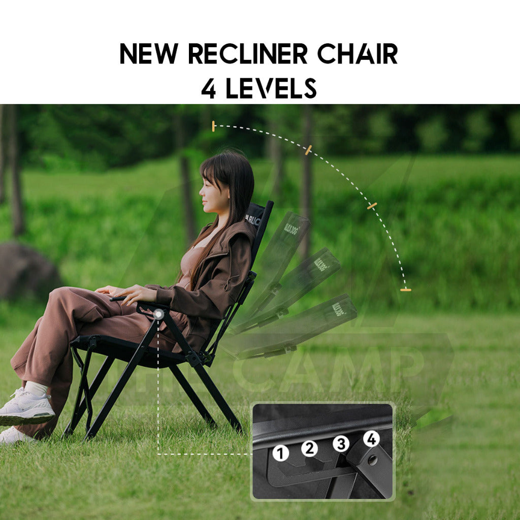 Blackdog Portable Adjustable Chair Arm Rest Reclining Recliner Outdoor Camping High Back CBD2450JJ024 CBD2450JJ042