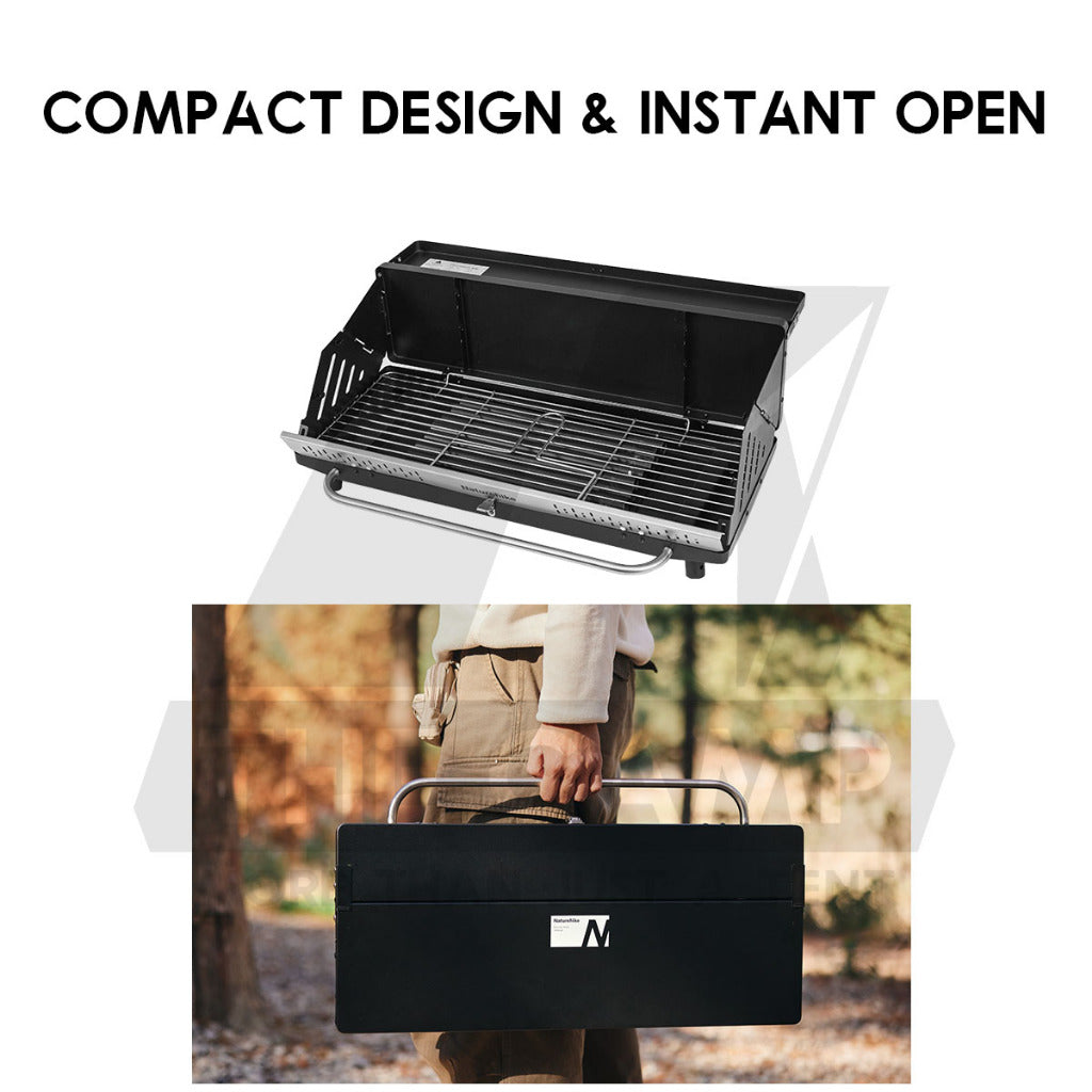 Naturehike Portable Charcoal BBQ Grill Stand Adjustable Height Stove Outdoor Camping Table Top Hanging Rack CNK2300015