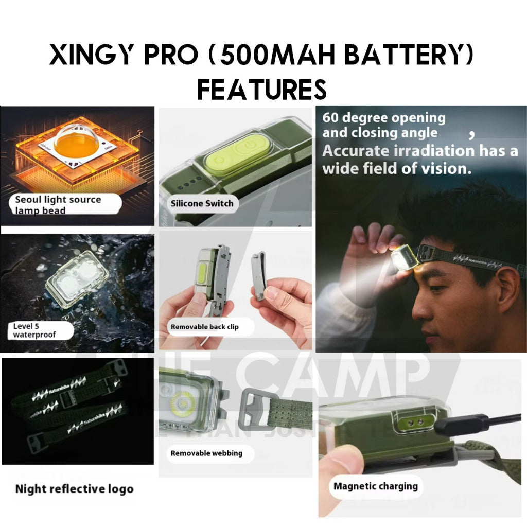 Naturehike LED Headlamp Battery Camping Hiking Headlight Ultralight Flashlight SOS Red Light IP66 CNK2300DQ020