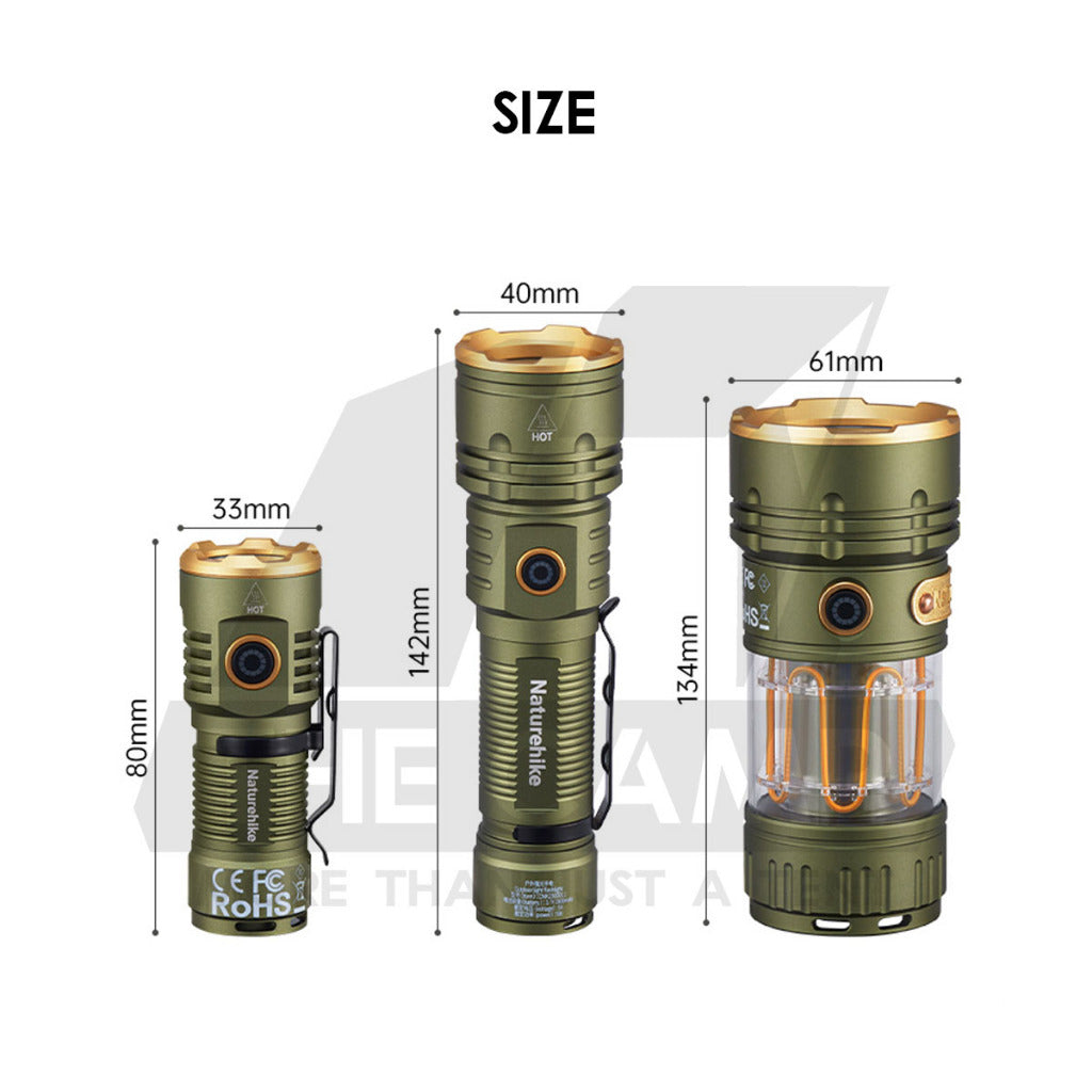 Naturehike Little Monster Tactical Flashlight Portable Rechargeable Outdoor Camping Torch light Mini Led CNK2300011