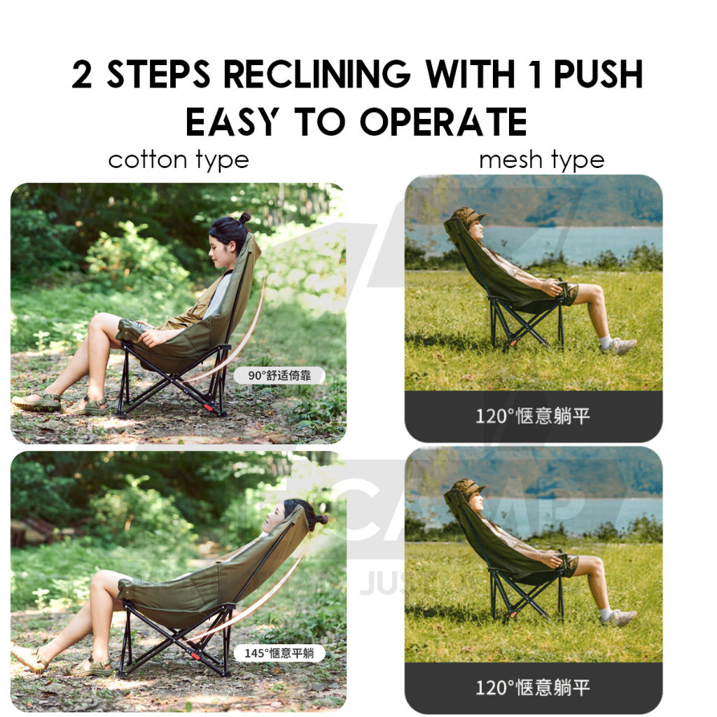 Naturehike SeaStar Reclining Chair High Back Recliner Cotton Mesh Kerusi Outdoor Camping Moon CNK2450JJ020 CNK2550JJ019