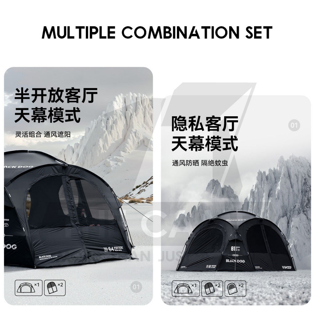 Blackdog Manual Dome Shelter with optional Tent Flysheet Car Connector Groundsheet Door Cloth Mesh CBD2550WS010