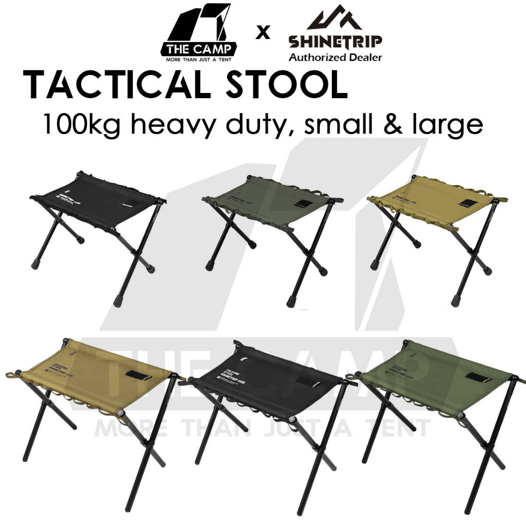 Shinetrip Foldable Tactical Stool Heavy Duty Table Hanging Ring Loop Black Velcro Aluminium Table