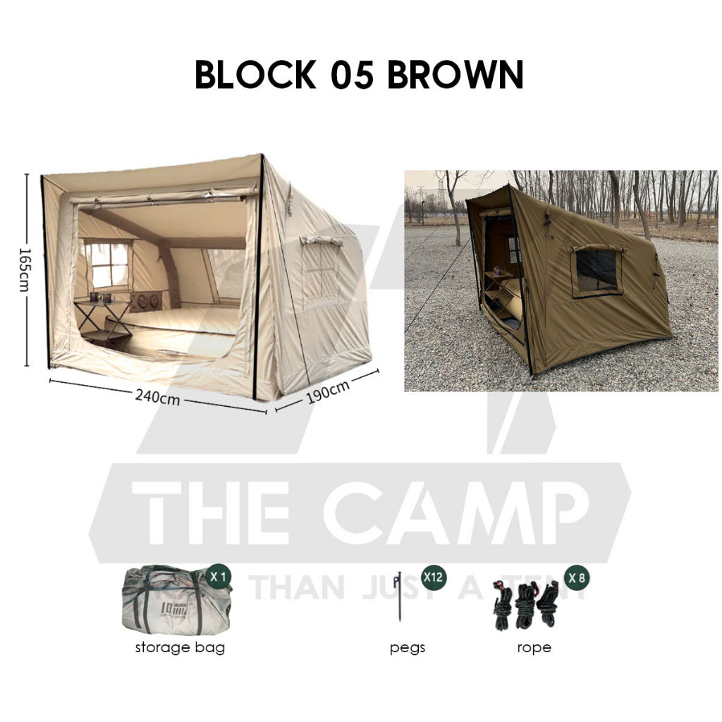 Spark Block 09 10 05 Air Tent Large Space Tactical Style Grey Black Khaki Beige Army Green Inflatable Khemah Angin Coody