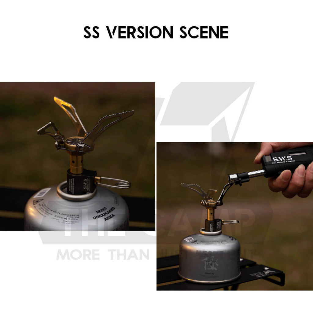 Wellhike SWS Foldable Mini Stove Butane Gas Burner 2700W Outdoor Camping Portable Stove Head Titanium