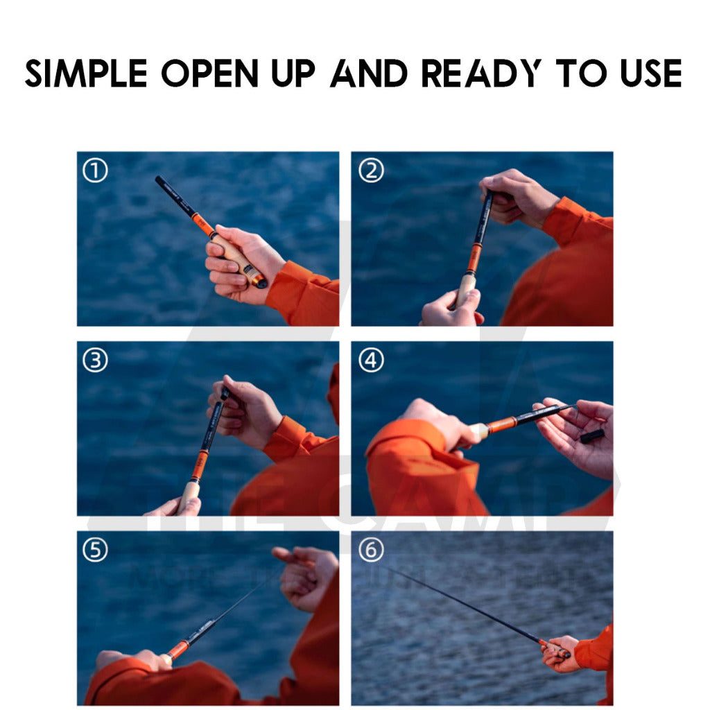 Farmer Camp Small Fishing Rod Set Outdoor Camping Fish Rod Compact Telescopic Shrimp Udang Ikan Pancing