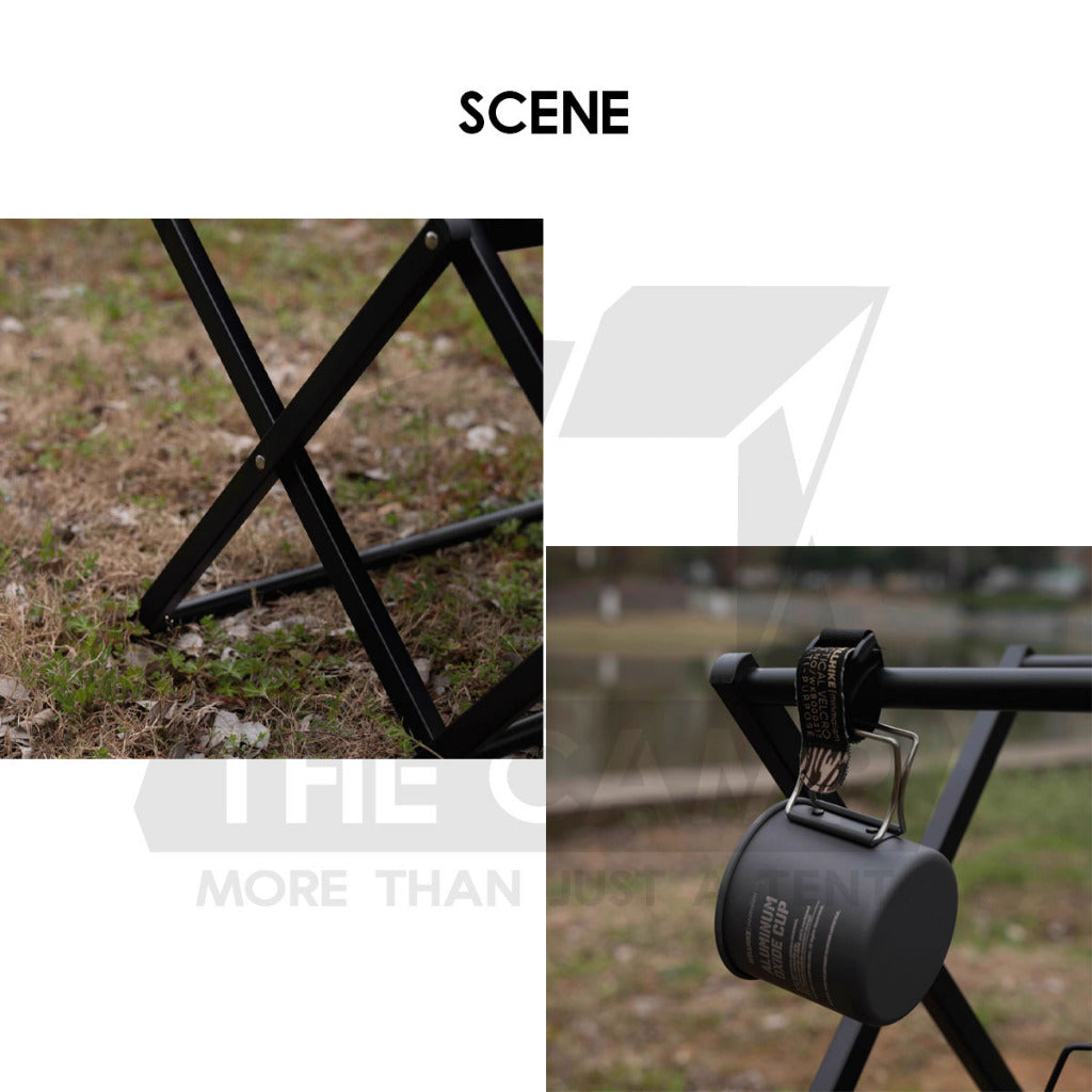 Wellhike SWS Rack Table Shelf Aluminium 2 Layer Tactical Style Tripod Stand Hanger Organizer Outdoor Camping Rak Meja