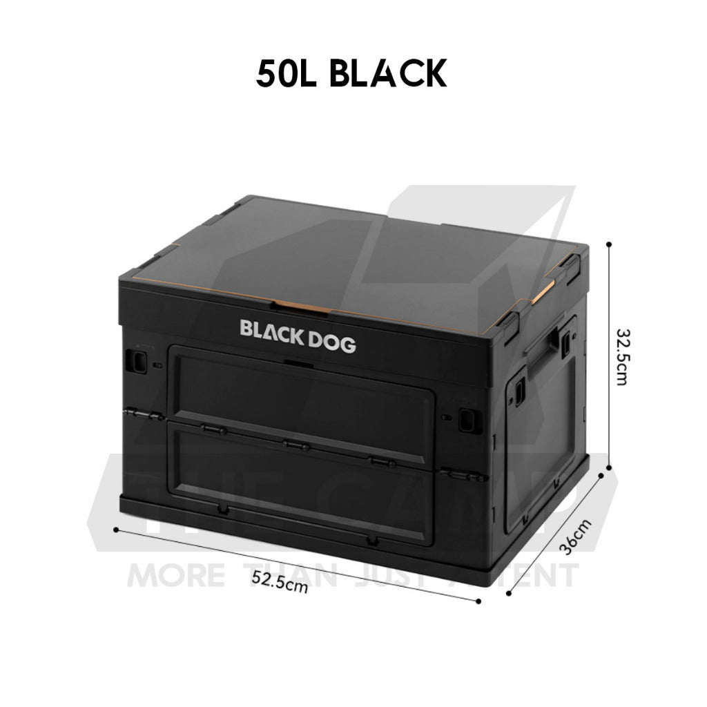 Blackdog Folding Storage Box 25L 50L Outdoor Camping Folding Foldable Multipurpose Black Box with Table Top CBD2550XB013