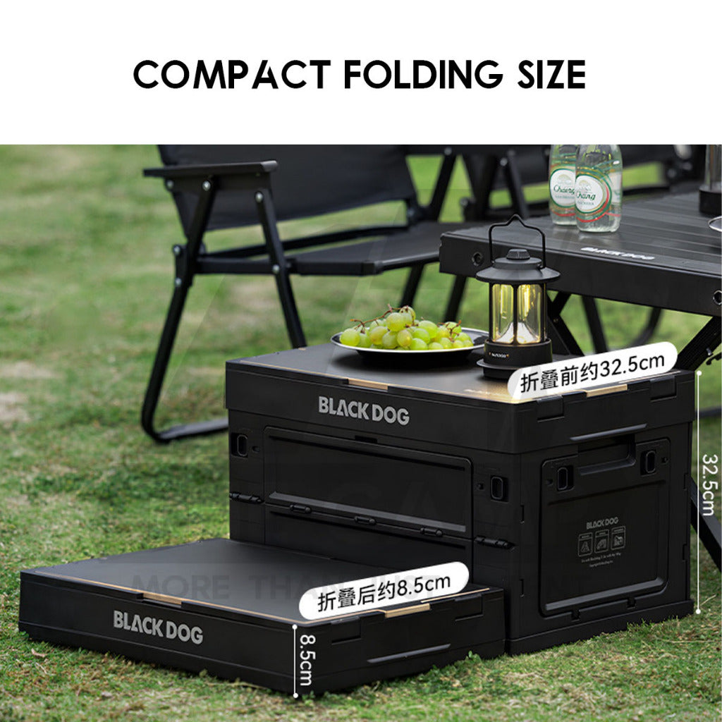 Blackdog Folding Storage Box 25L 50L Outdoor Camping Folding Foldable Multipurpose Black Box with Table Top CBD2550XB013