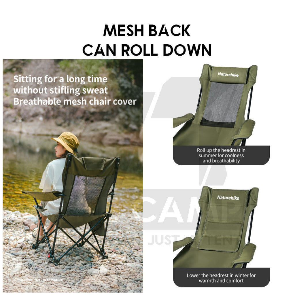 Naturehike T05 Reclining Chair with Mesh Head Rest Foot Rest Recliner Outdoor Camping Kerusi Healing CNK2550JJ023