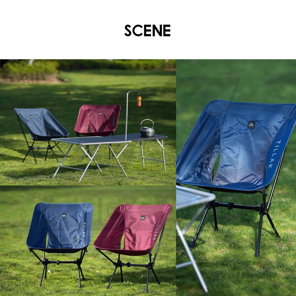 Tillak Moon Chair Low Back High Back 1000D Cordura Foldable Outdoor Camping Compact Size Kerusi Healing