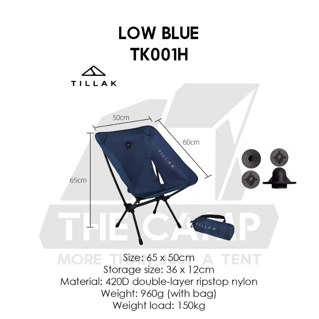 Tillak Moon Chair Low Back High Back 1000D Cordura Foldable Outdoor Camping Compact Size Kerusi Healing