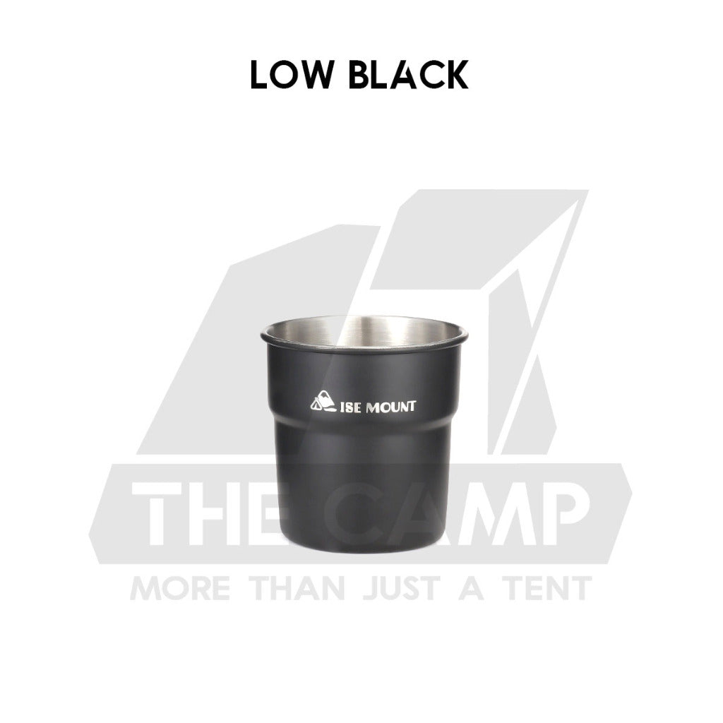 Shinetrip / Ise Mount Portable 4PCS Set / Single Stainless Steel Cup Lid Straw Pouch Storage Bag Camping Outdoor Black