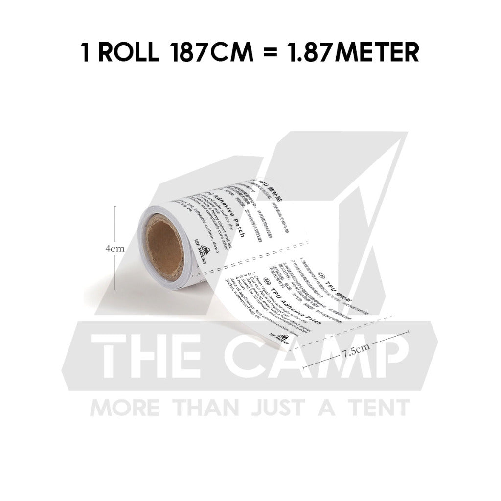 TPU Repair Patch Tape 187cm / Roll Export Quality Pembaiki Khemah Tent Tarp Flysheet Pool Kolam Bocor Air Bed Camping