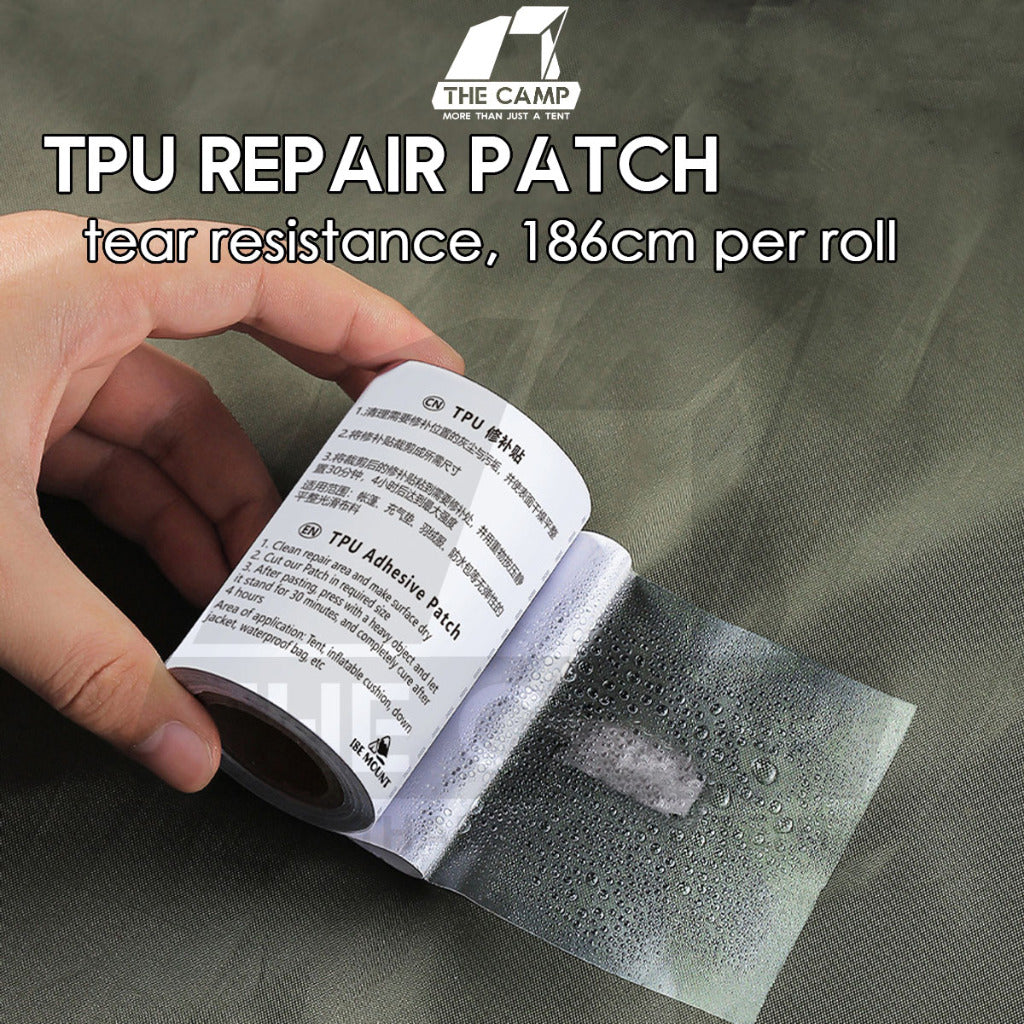 TPU Repair Patch Tape 187cm / Roll Export Quality Pembaiki Khemah Tent Tarp Flysheet Pool Kolam Bocor Air Bed Camping