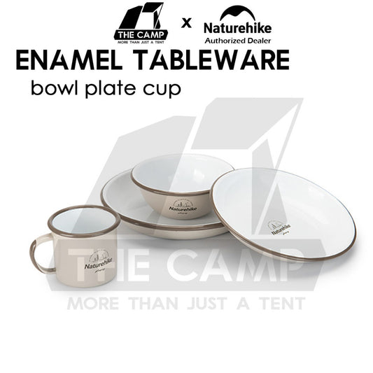 Naturehike Enamel Tableware Bowl Plate Cup Mug Outdoor Camping Cookware Black Limited Edition NH20SJ030