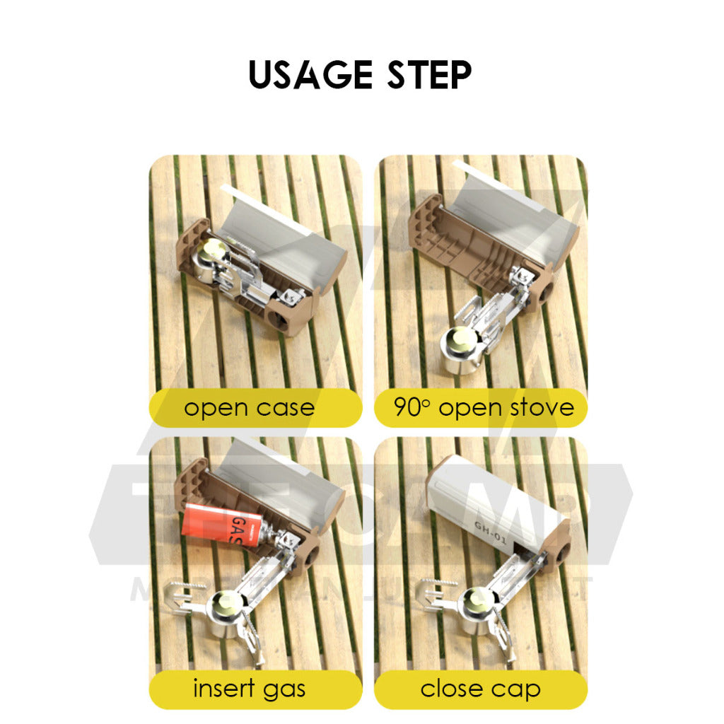 2800W 4800W Portable Folding Stove Outdoor Camping 1 Head 3 Head Cooking Cassette Gas Burner Foldable BRS Black