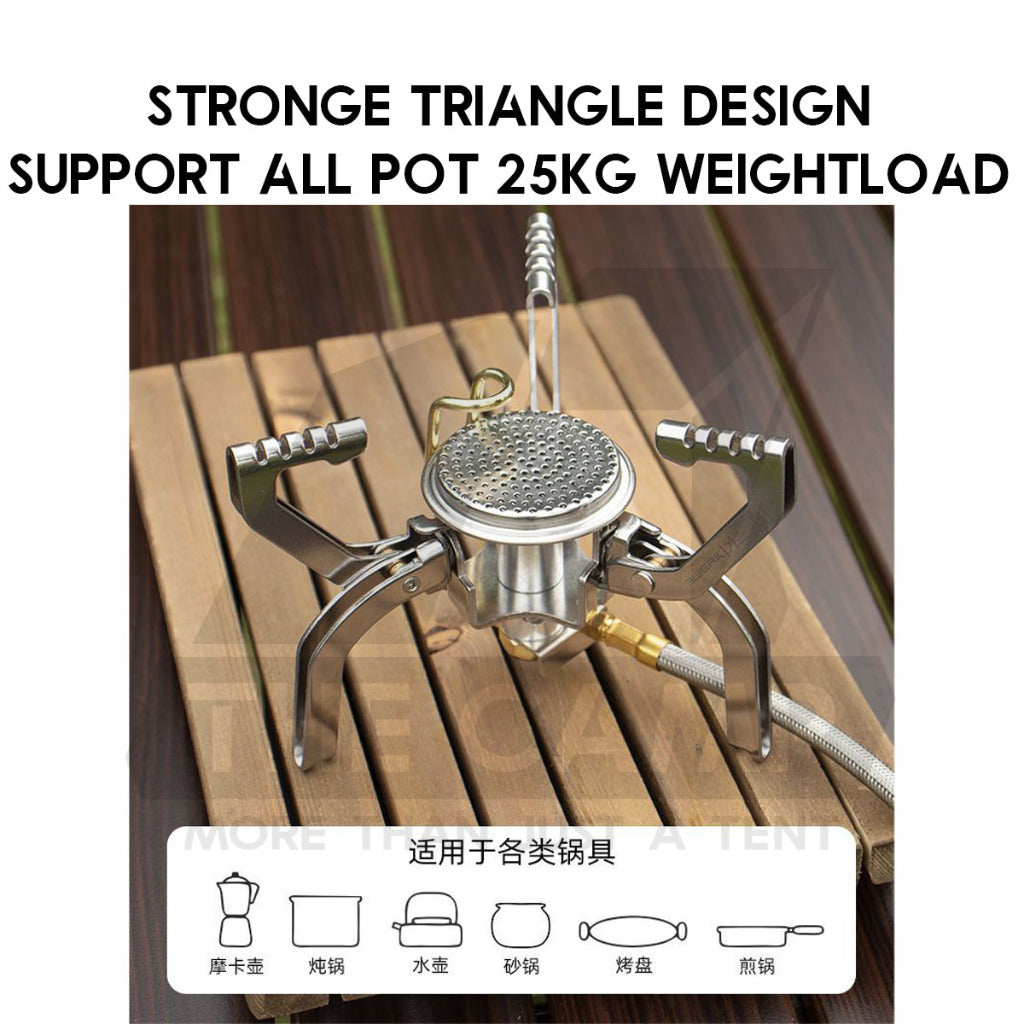 Buerk Portable Gas Stove Heavy Duty High Quality Gas Reversible Folding Foldable Outdoor Camping Adaptor Adapter Mini