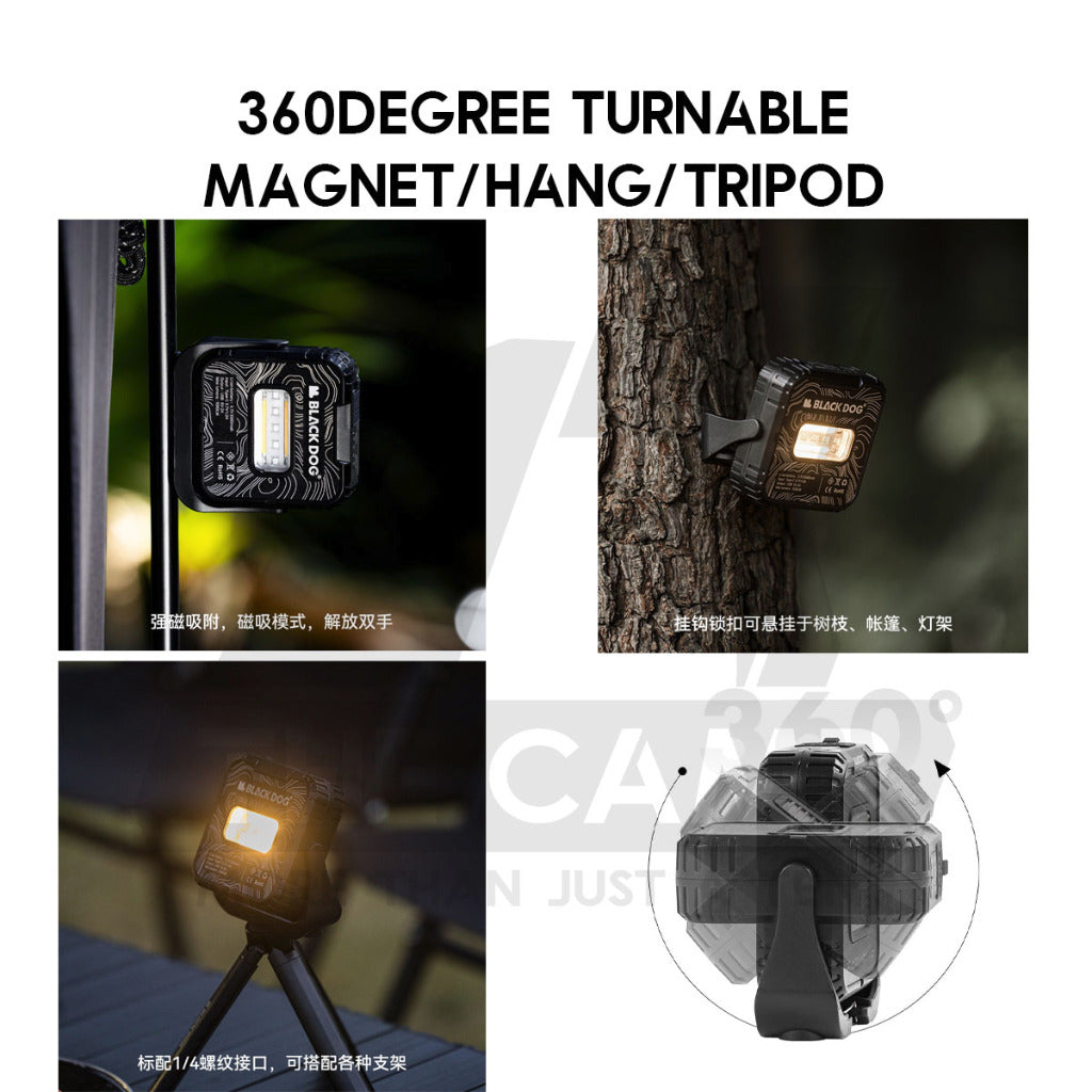 Blackdog Double Sided Light Outdoor Camping Lamp 5000mah Waterproof 1000lm UltraBright Magnet Hanging CBD2450ZM019