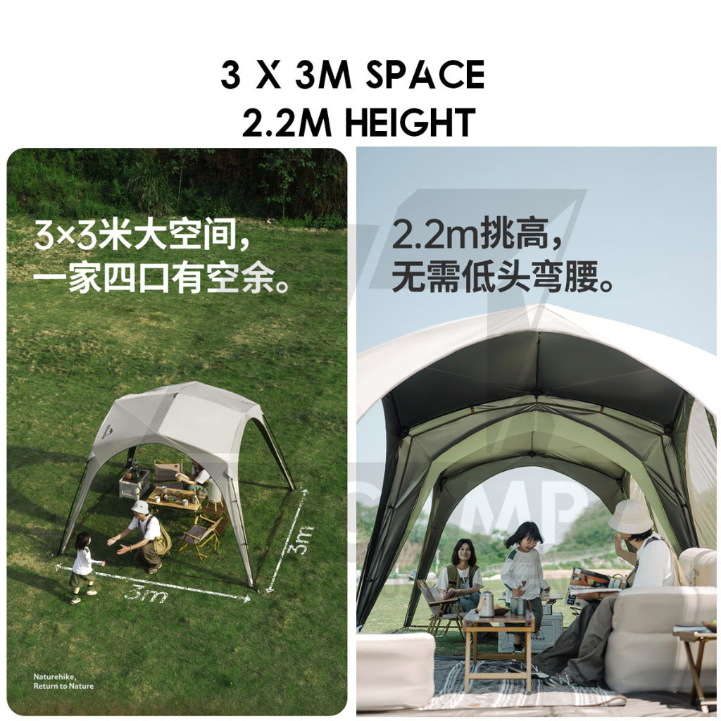 Naturehike Auto Dome Shelter Camping Tarp Inner Tent Extension Flysheet Door Mesh TPU Cloth Groundsheet CNK230WS014