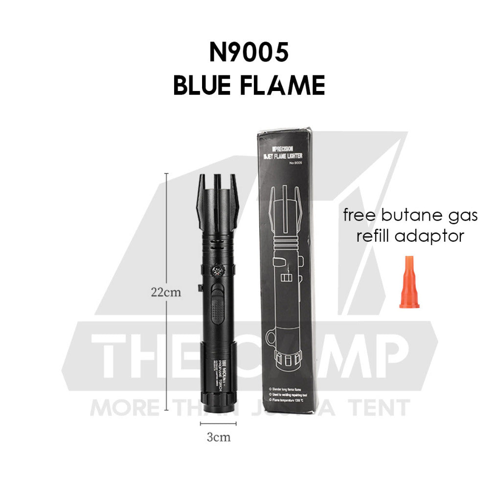 Black Samurai Fire Torch Outdoor Camping Blue Jet Flame Gun Butane Gas Burner Portable Metal Lighter Pemetik Api