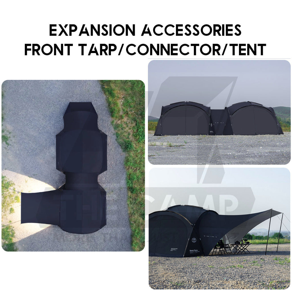 Shinetrip Dome Shelter Tarp Set Door Cloth Door Mesh Net PU3000 Silver Coated Black Anti Mosquito Tent