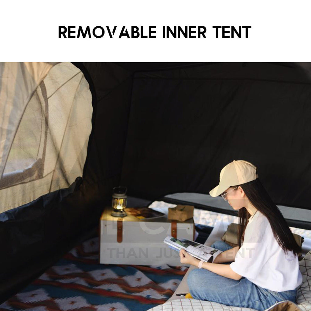 Vidalido SanStay Tunnel Tent with Optional TPU Door Outdoor Camping 1 Bedroom 2 Living Rooms Silver Poon Saan Cabin