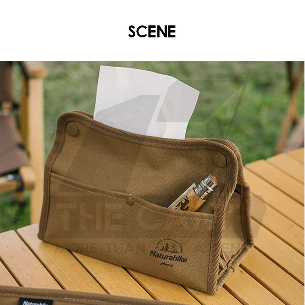 Naturehike Tissue Storage Bag Canvas Camping Hanging Tissue Box Multpurpose Picnic Tent Nail Rope Flysheet NH21SN001