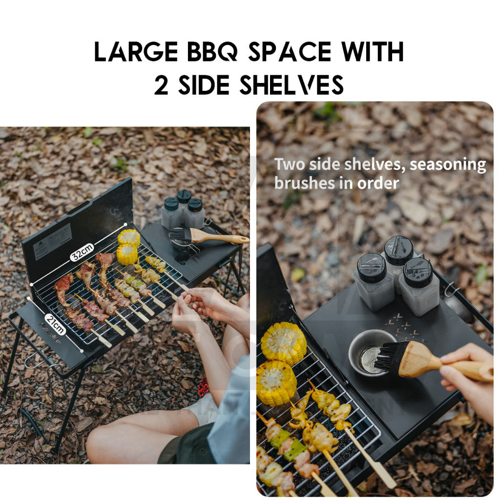 Naturehike Dual Use BBQ Grill Table Charcoal Mini Portable Foldable Outdoor Camping Rack Stove Frying Pan CNK2450CF014