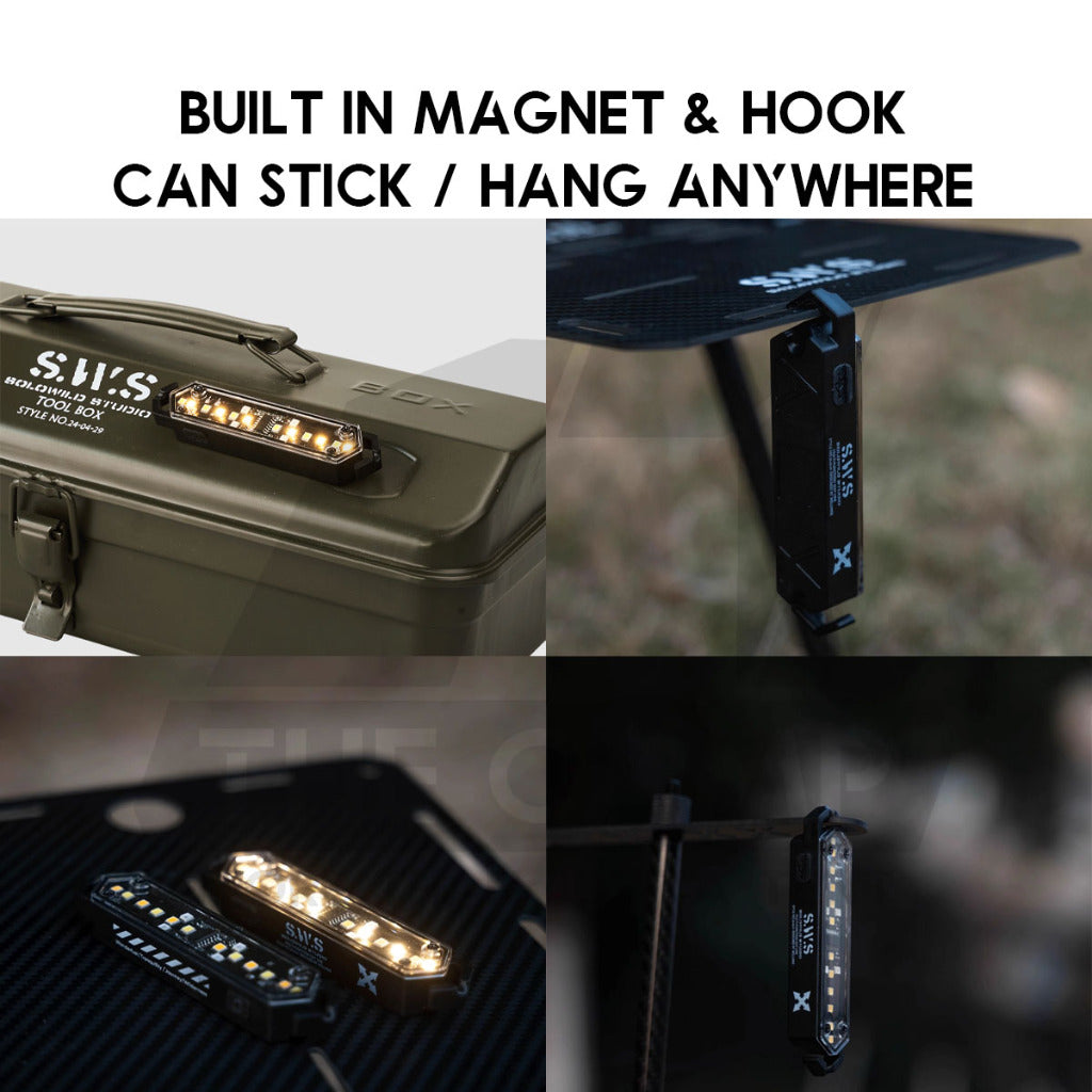 Wellhike SWS LED String Guard Light Mini Outdoor Camping Rope Hanging Warning Lamp Flashlight Safety Silicone Lampu Tali