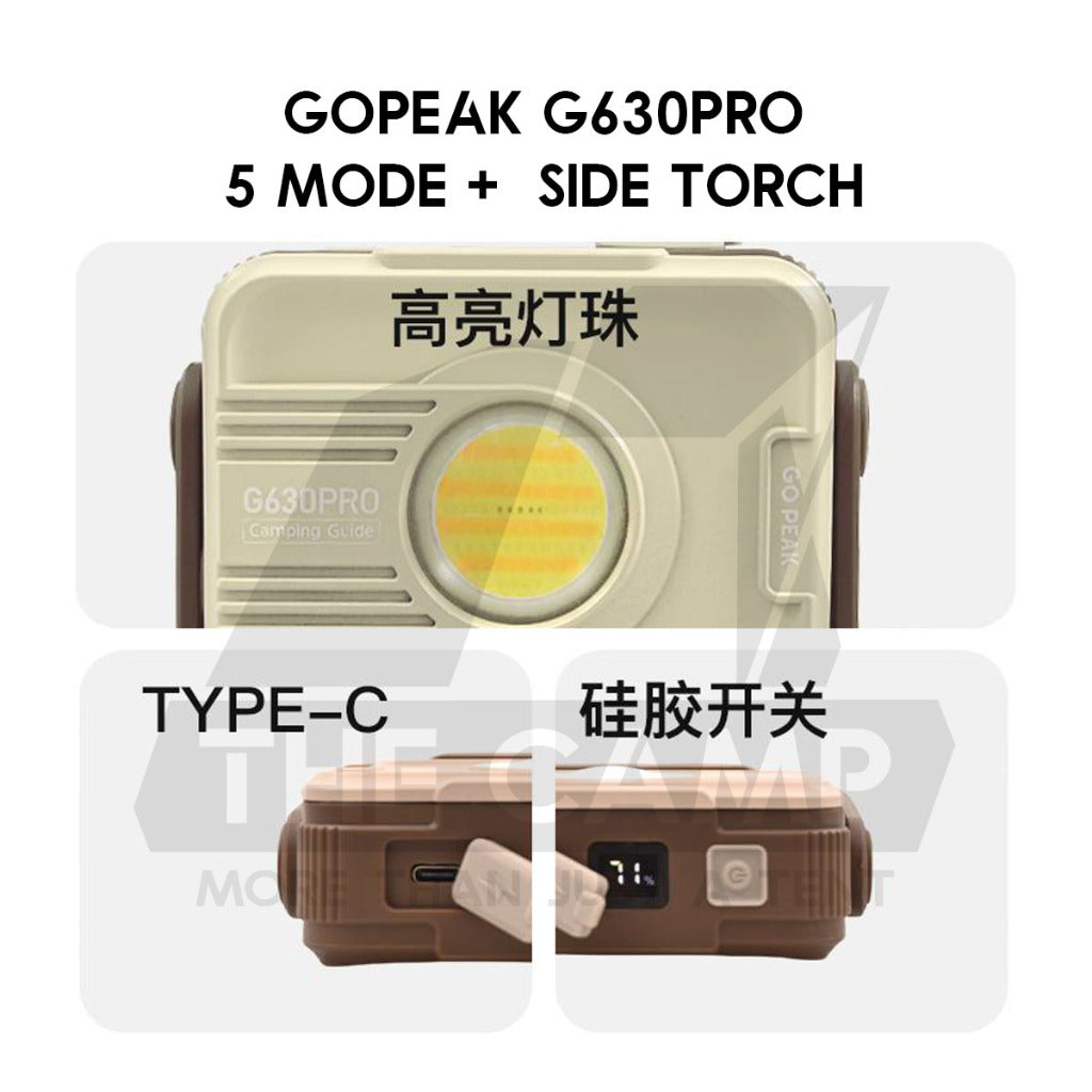 GoPeak G630pro Ultrabright LED Light Outdoor Camping Portable Foldable Lamp 6000mah Working Spotlight Floodlight Warning