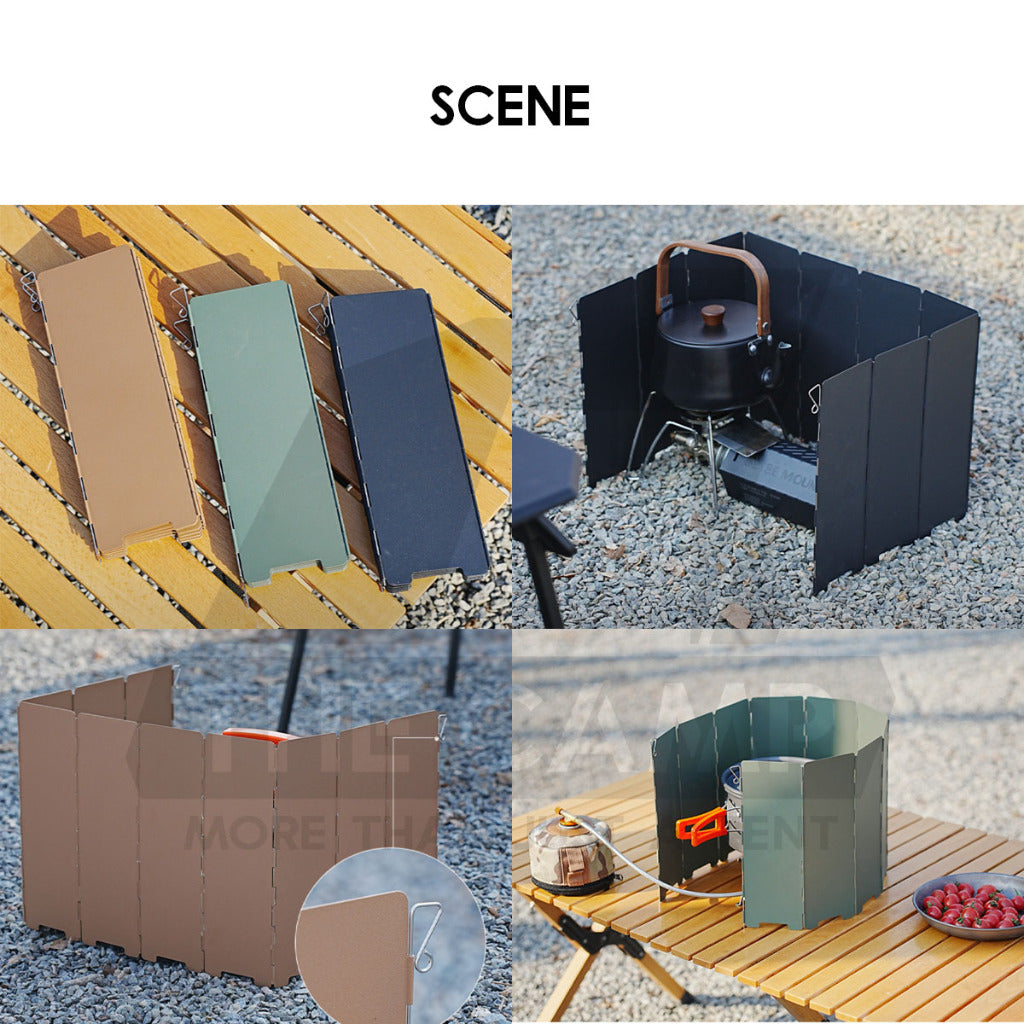 Camping Outdoor 9 10 12 14 16 Plates Windshield Foldable Stove Windscreen Sheild Portable Camping Burner Wind Blocker