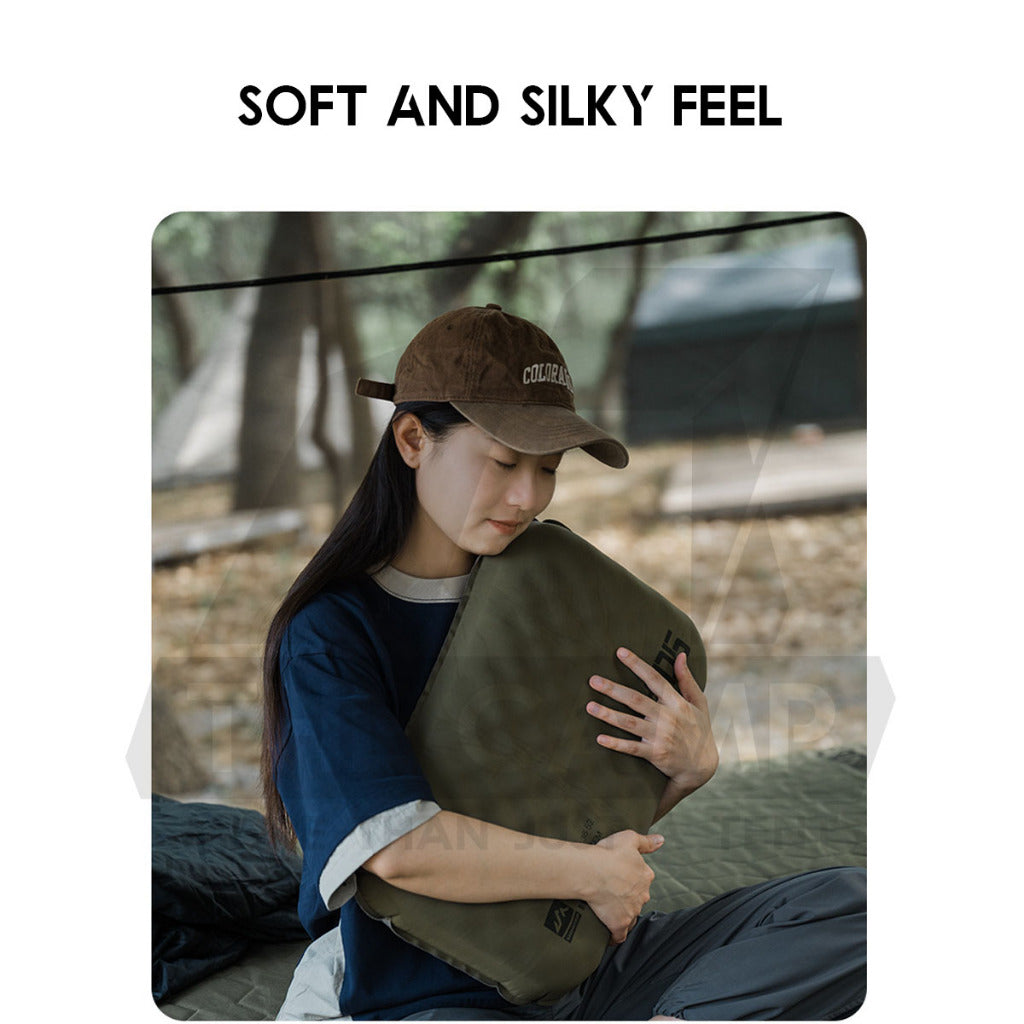Shinetrip Sponge Air Pillow 2 in 1 Inflatable Soft Tactical Outdoor Camping Silent Soundless Inflate Travel Bed Bantal
