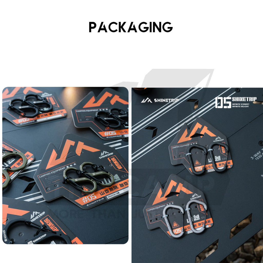 Shinetrip Carabiner S type D type Tactical Design Stainless Steel / Aluminium Alloy Buckle Clip Key Chain Outdoor