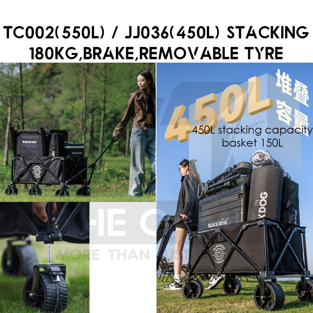 Blackdog Camping Wagon Cart Thickwheel Citywalk 150L 200L 320L 380L 450L Trolley Table Top BD-TC002 CBD2450JJ014
