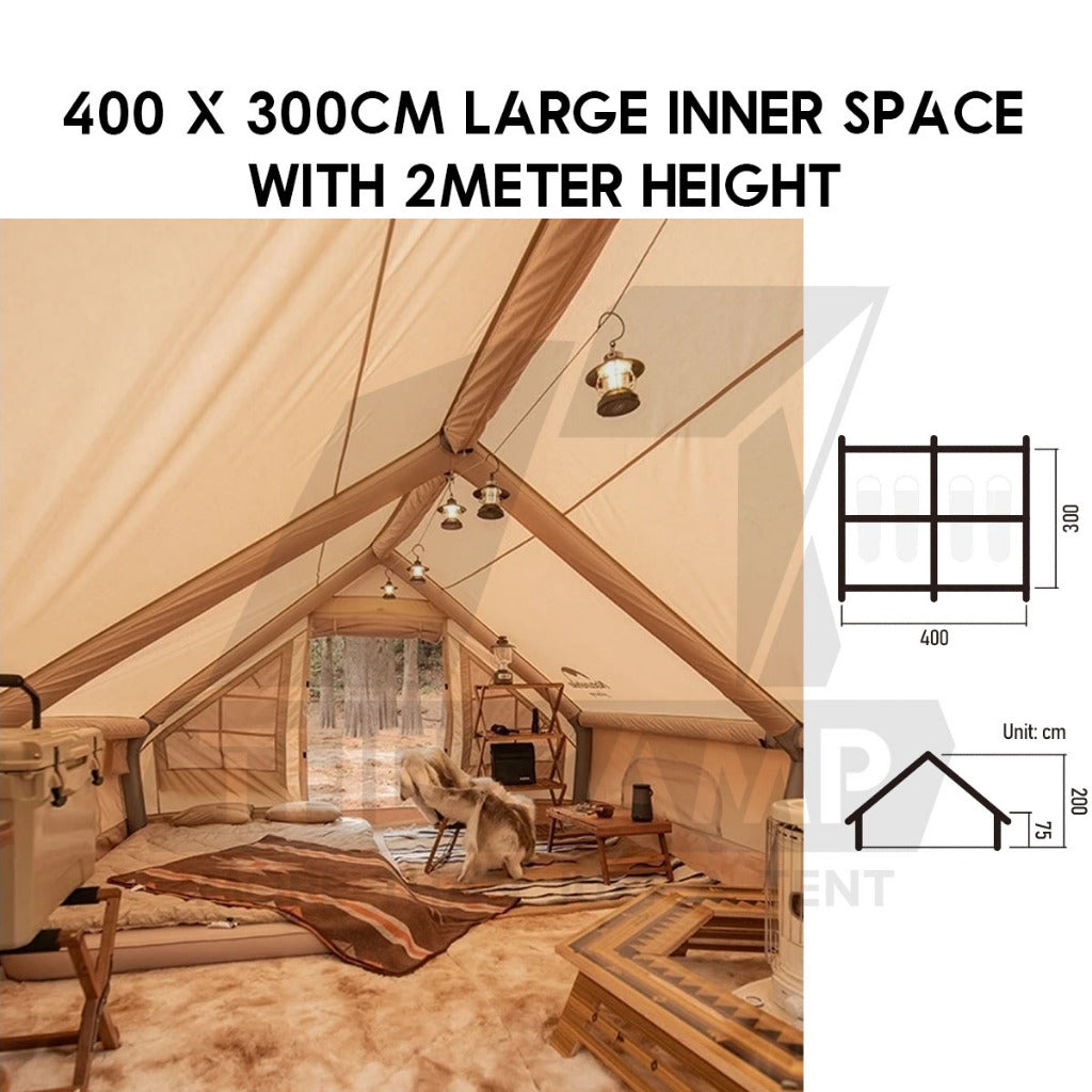 Naturehike Extend Air 12 12.0 Air Tent Inflatable 400 x 300cm Package Outdoor Camping Cotton Khemah Angin