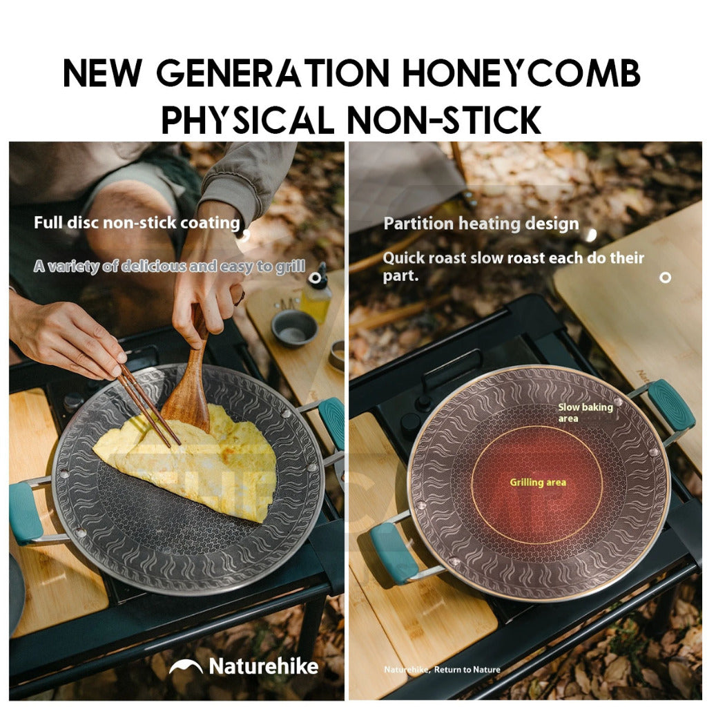 Naturehike Stainless Steel Pan Honeycomb Frying Grill BBQ Pan Non Stick Outdoor Camping Cookware Kuali CNK2550CF011