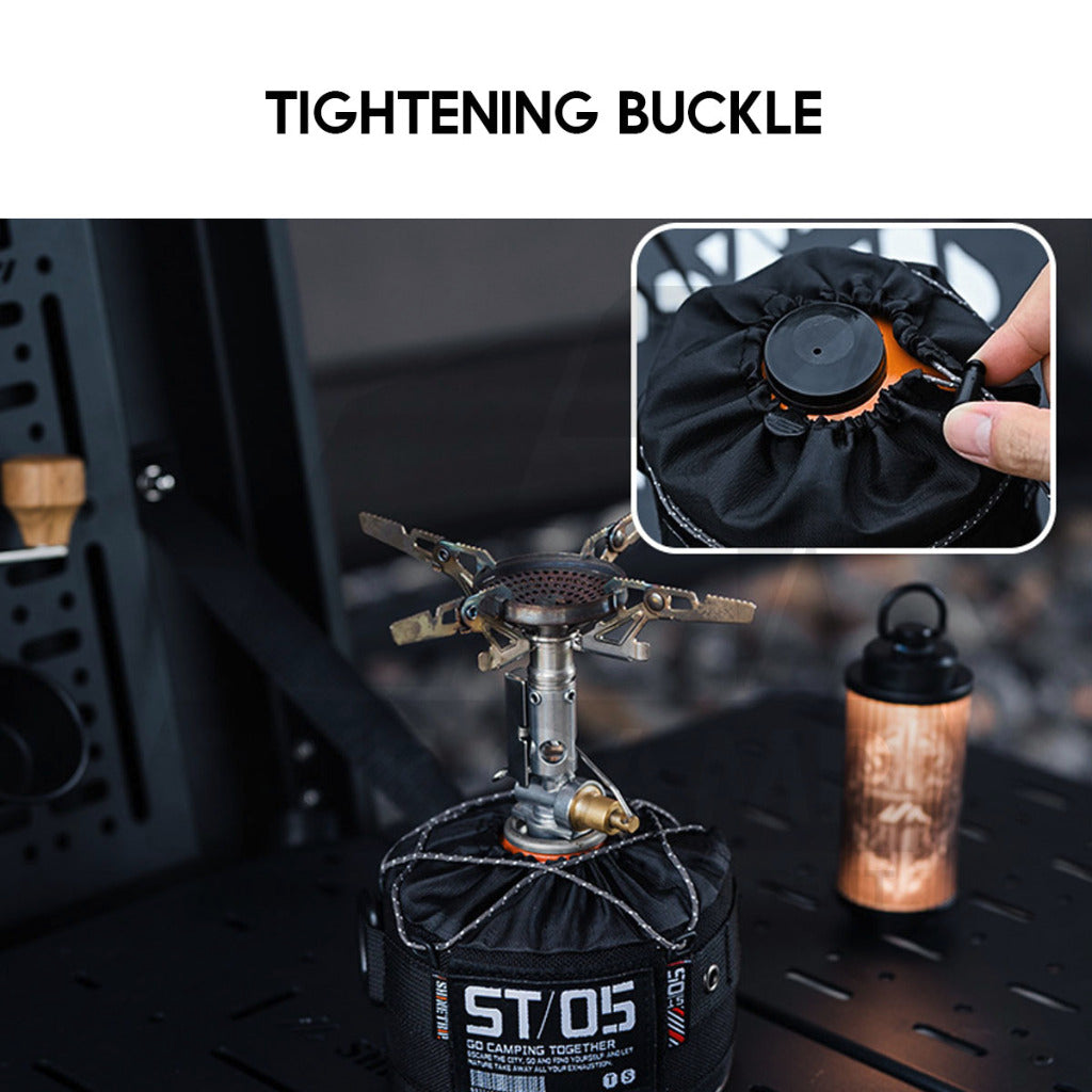 Shinetrip Tactical Gas Cover / Sleeve Outdoor Bottle Butane Protective Cover Case Black Cylinder Holder Velcro Patch