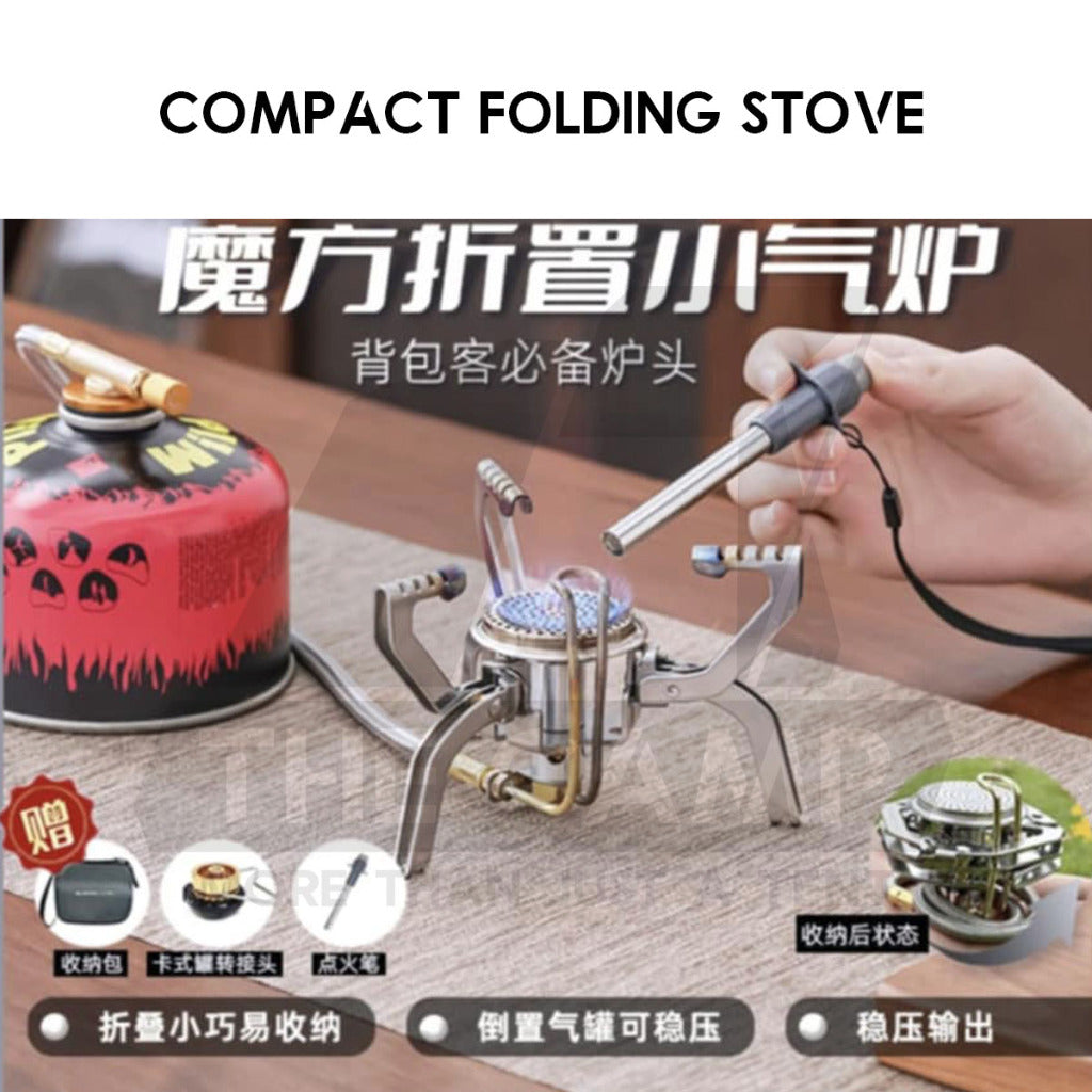 Buerk Portable Gas Stove Heavy Duty High Quality Gas Reversible Folding Foldable Outdoor Camping Adaptor Adapter Mini