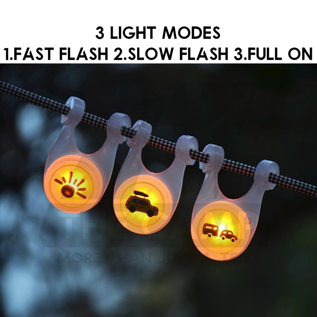 LED String Guard Light Mini Outdoor Camping Rope Hanging Warning Lamp Flashlight Safety Silicone Lampu Tali Battery