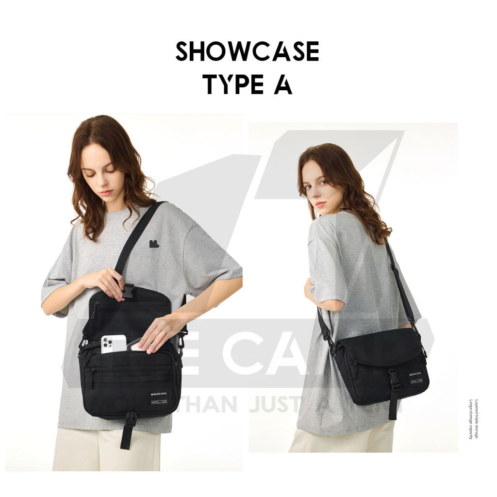 Blackdog Sling Shoulder Bag Outdoor Camping Travel Messenger Satchel Wallet Black Beg Unisex CBD2450XB017 CBD2450XB018