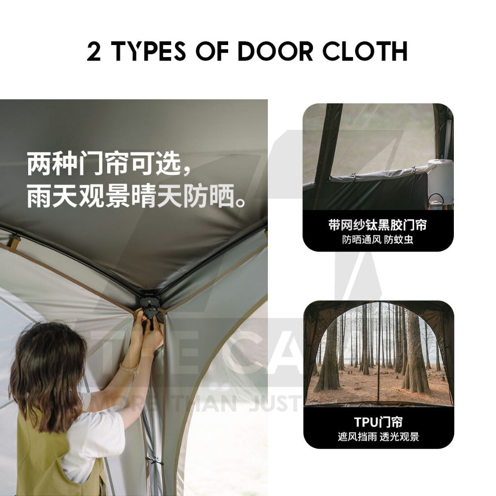 Naturehike Auto Dome Shelter Camping Tarp Inner Tent Extension Flysheet Door Mesh TPU Cloth Groundsheet CNK230WS014