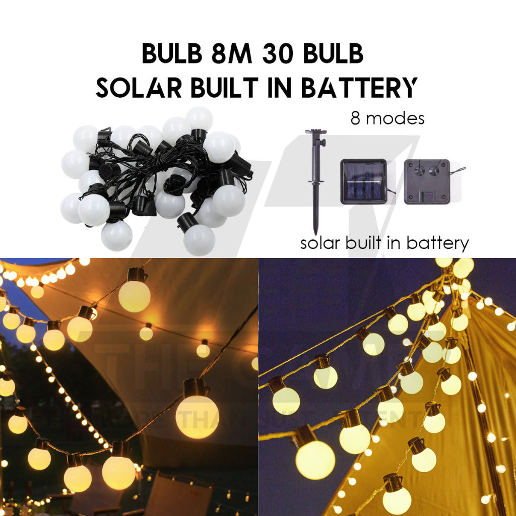 Outdoor LED Fairy Light Bulb Ball String USB Battery 3m 6m 10m Camping Wedding Decoration Xmas Weatherproof