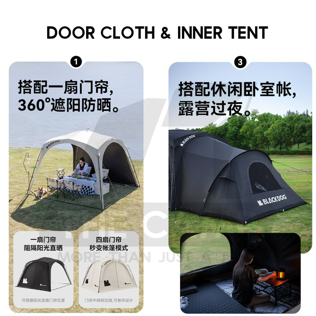 Blackdog Auto Dome Shelter Quick Opening Inner Tent Extension Flysheet Door Mesh Cloth TPU Groundsheet CBD2450WS010