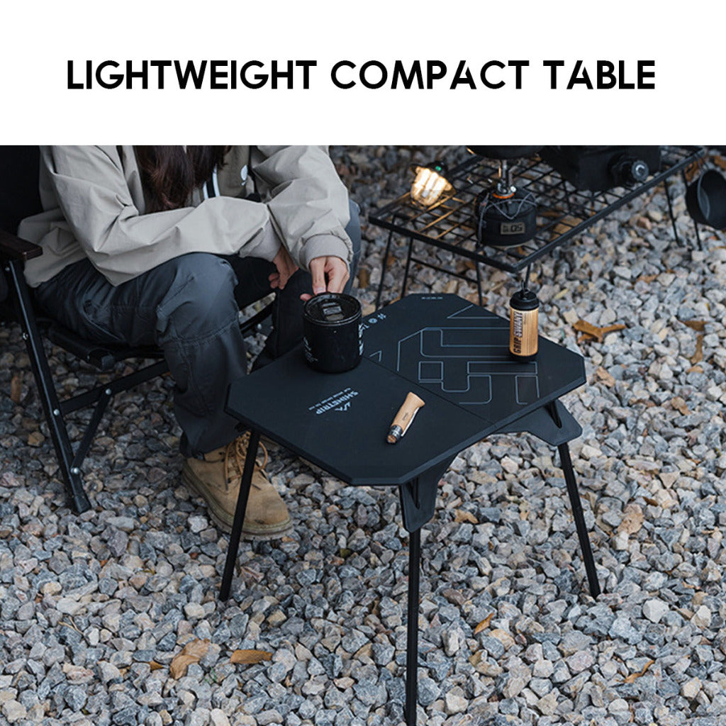 Shinetrip Tactical ABS Table Outdoor Camping Folding Foldable Compact Lightweight 2 Height Cup Bowl Plate Coffee
