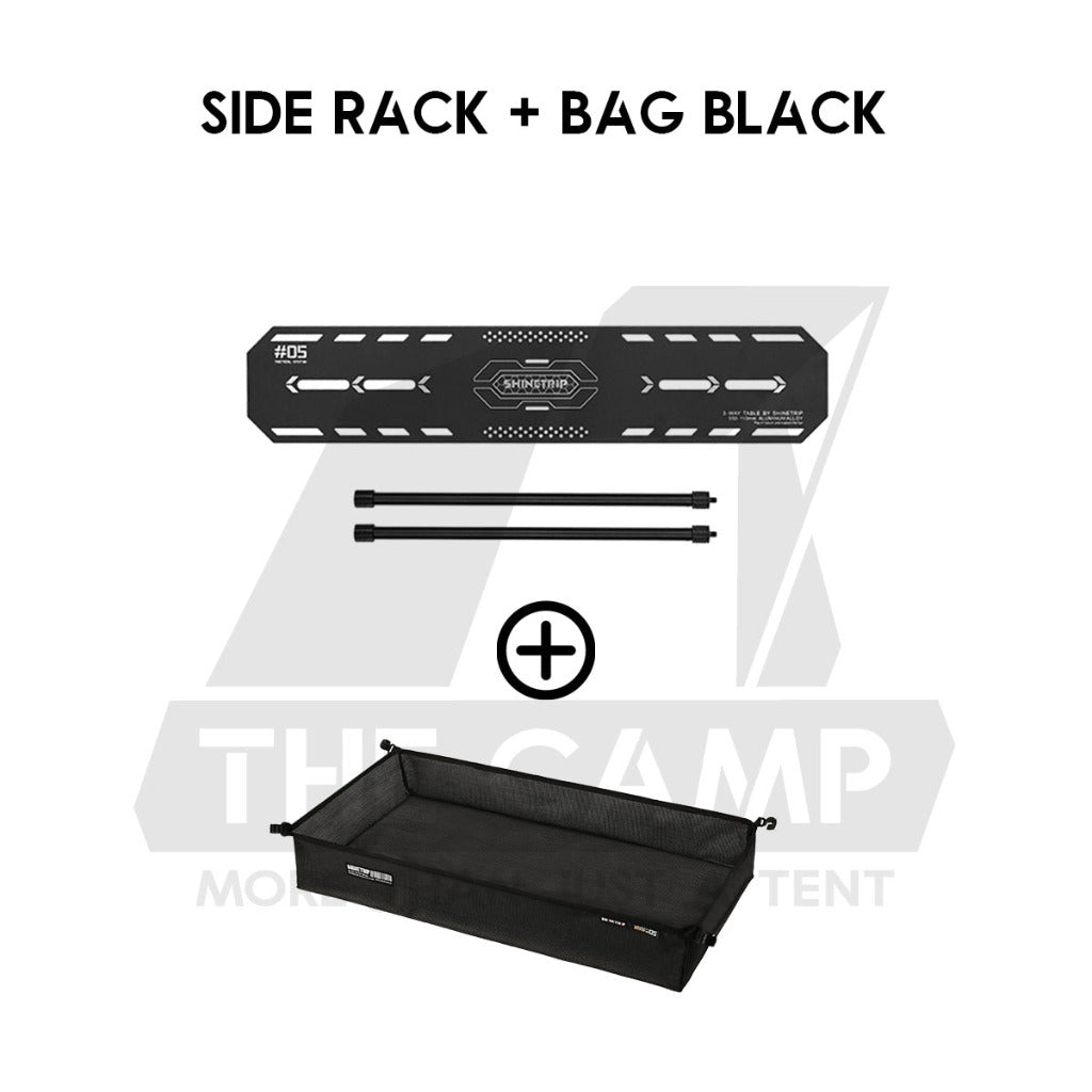 Shinetrip Starship 3 Plate Table Tactical Style IGT Expandable with Accessories Side Rack Stove BBQ Stand Meja