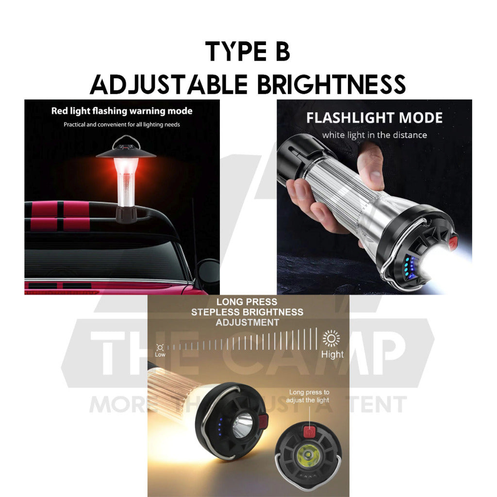 Camping Light House with Tripod Reflector Torch Flashlight Waterproof Rechargeable Multifunctional Blackdog 1913