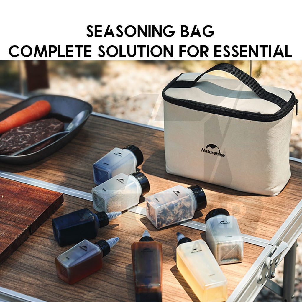 Naturehike Seasoning Set 6pcs 8pcs Oil Bottle Outdoor Camping Picnic Tableware BBQ Barbecue Condiment Bag CNH22CJ043